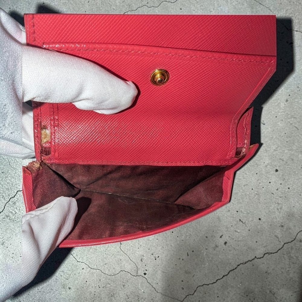 PRADA Milano Red Saffiano Leather Wallet - Picture 8 of 13